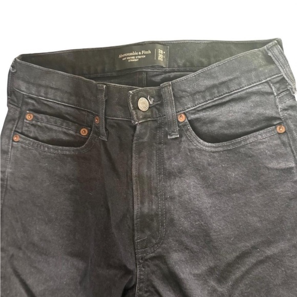 Abercrombie & Fitch Men's Black Vintage Stretch Straight Jeans 28W30L - Picture 2 of 4